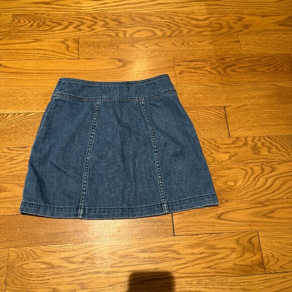 Free People Blue Denim Button Up Mini Skirt - Picture 2 of 3
